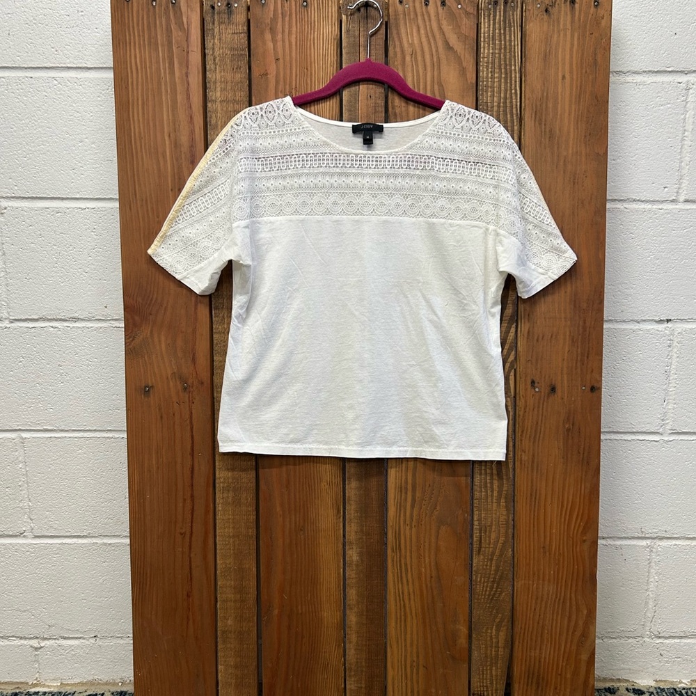 J. Crew size medium white lace top